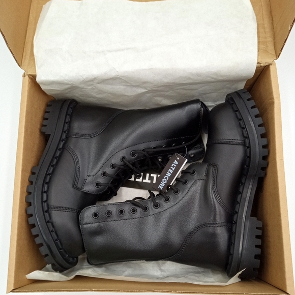 Altercore 351 Leather Black Moto Combat Women's Boots Size EU37  UK5 - Picture 6 of 7